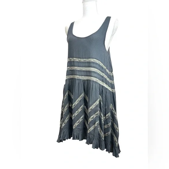 RARE ASO Violet Harmon Free People Voile Lace Polka Dot Trapeze Tank Top Dress - Picture 9 of 13